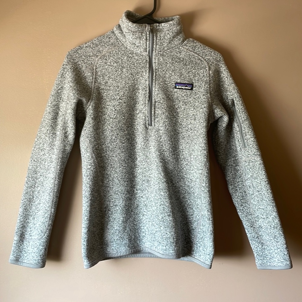 Patagonia better sweater 1/4 zip in birch white x small